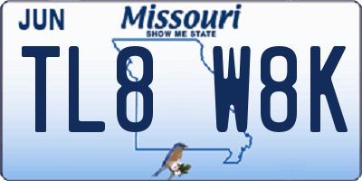 MO license plate TL8W8K