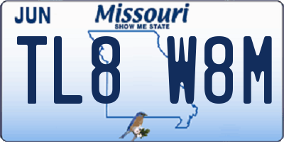 MO license plate TL8W8M