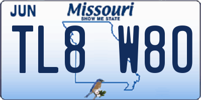 MO license plate TL8W8O