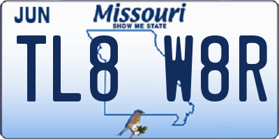 MO license plate TL8W8R