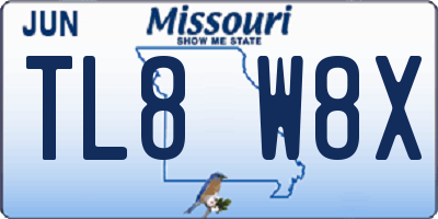 MO license plate TL8W8X