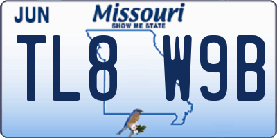 MO license plate TL8W9B