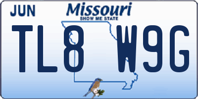 MO license plate TL8W9G
