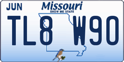 MO license plate TL8W9O