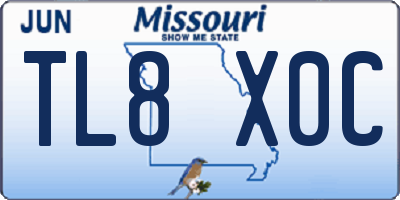 MO license plate TL8X0C