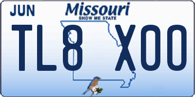 MO license plate TL8X0O