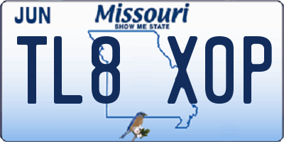 MO license plate TL8X0P