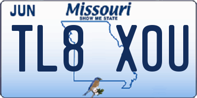 MO license plate TL8X0U