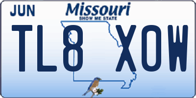 MO license plate TL8X0W