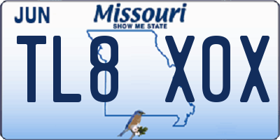 MO license plate TL8X0X