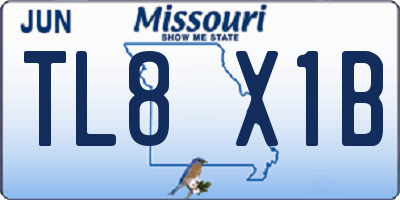 MO license plate TL8X1B