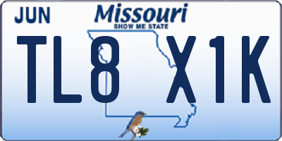 MO license plate TL8X1K