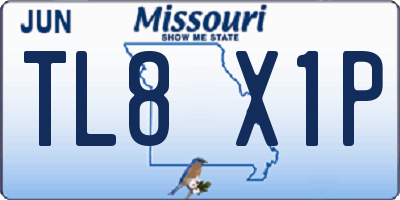 MO license plate TL8X1P