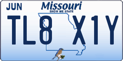 MO license plate TL8X1Y