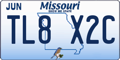MO license plate TL8X2C