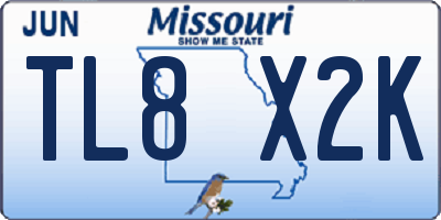 MO license plate TL8X2K