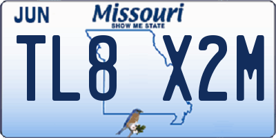 MO license plate TL8X2M