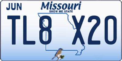 MO license plate TL8X2O