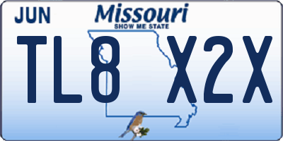 MO license plate TL8X2X