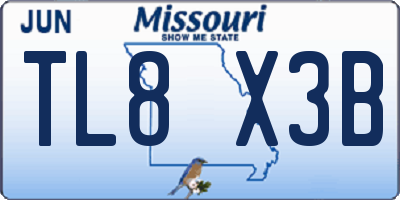MO license plate TL8X3B