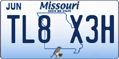 MO license plate TL8X3H