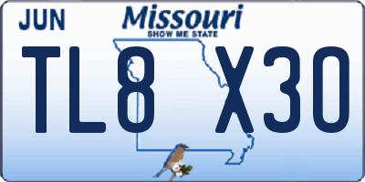 MO license plate TL8X3O