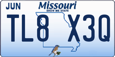 MO license plate TL8X3Q