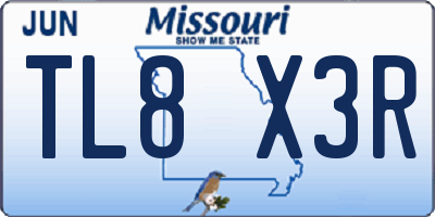 MO license plate TL8X3R