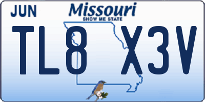 MO license plate TL8X3V