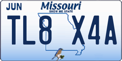 MO license plate TL8X4A