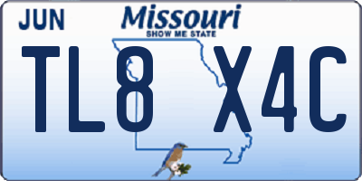 MO license plate TL8X4C