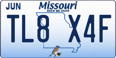 MO license plate TL8X4F