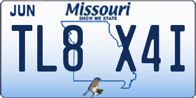 MO license plate TL8X4I