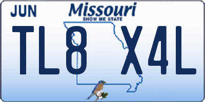 MO license plate TL8X4L
