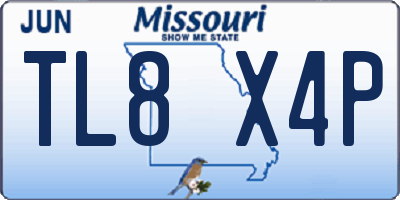MO license plate TL8X4P