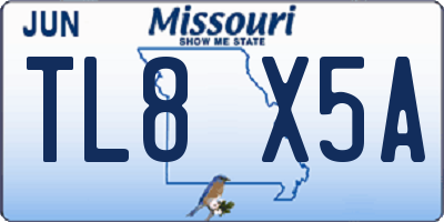 MO license plate TL8X5A