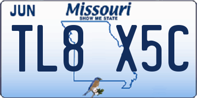 MO license plate TL8X5C