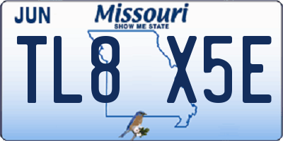 MO license plate TL8X5E