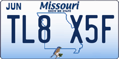 MO license plate TL8X5F