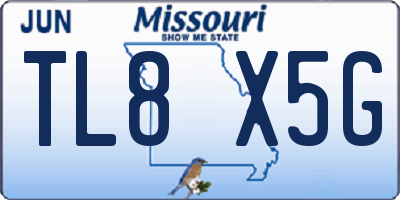 MO license plate TL8X5G
