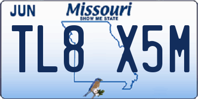 MO license plate TL8X5M