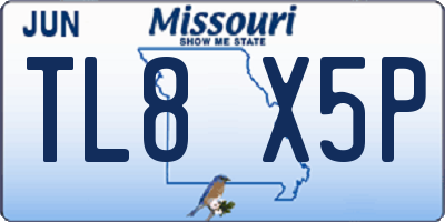 MO license plate TL8X5P