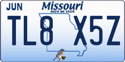 MO license plate TL8X5Z