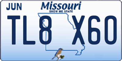 MO license plate TL8X6O