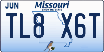 MO license plate TL8X6T