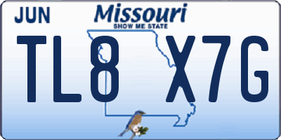 MO license plate TL8X7G