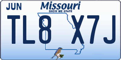 MO license plate TL8X7J