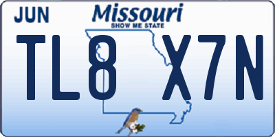 MO license plate TL8X7N