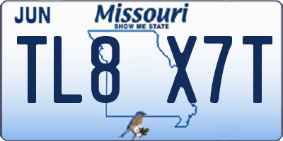 MO license plate TL8X7T