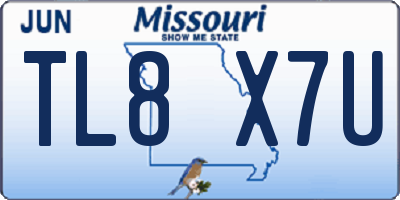 MO license plate TL8X7U